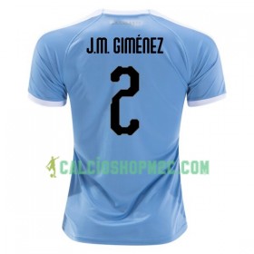Uruguay Jose Gimenez 2 Maglia Prima 2019 Copa América Manica Corta